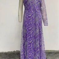 Damen Abendkleid mit einseitigem Schulterdesign und funkelnden Pailletten WW