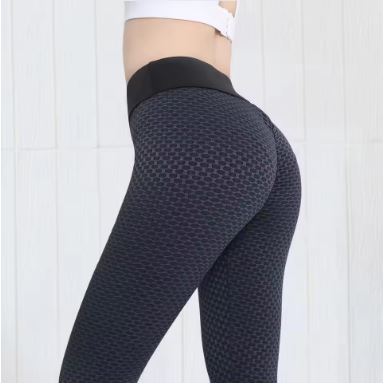 Damen Hochtaillierte Sportleggings mit strukturierter Oberfläche W&W Mode