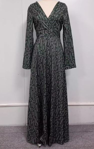 WW | Elegantes Langes Kleid mit Punkteprint