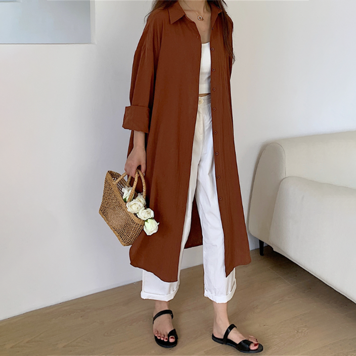 W&W Mode : Langes Hemdkleid für Stilvolle Bequemlichkeit