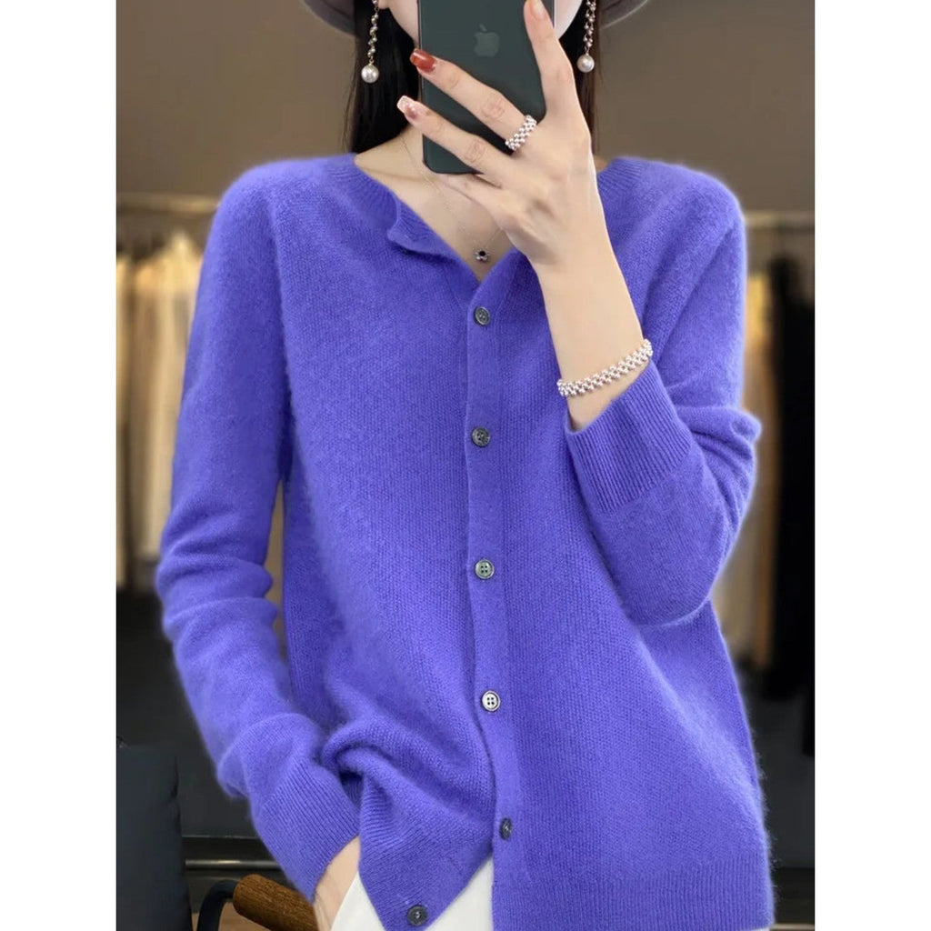 WW | Klassische Rundhals Strickjacke Für Damen