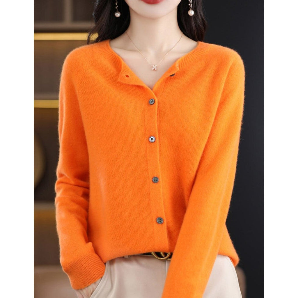 WW | Klassische Rundhals Strickjacke Für Damen