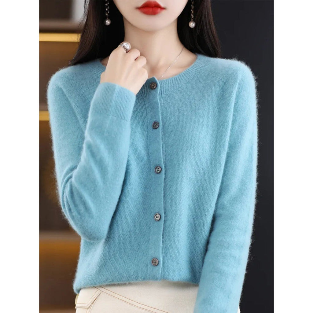 WW | Klassische Rundhals Strickjacke Für Damen