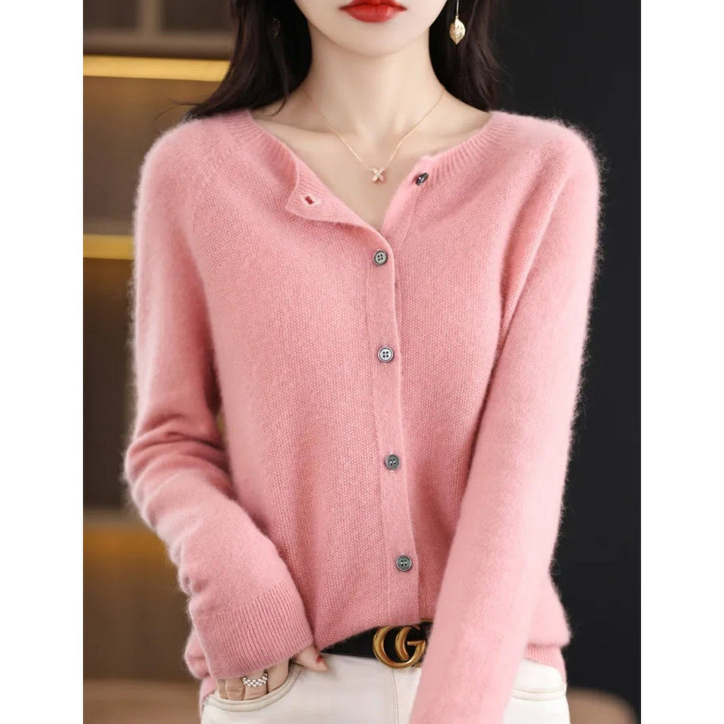 WW | Klassische Rundhals Strickjacke Für Damen
