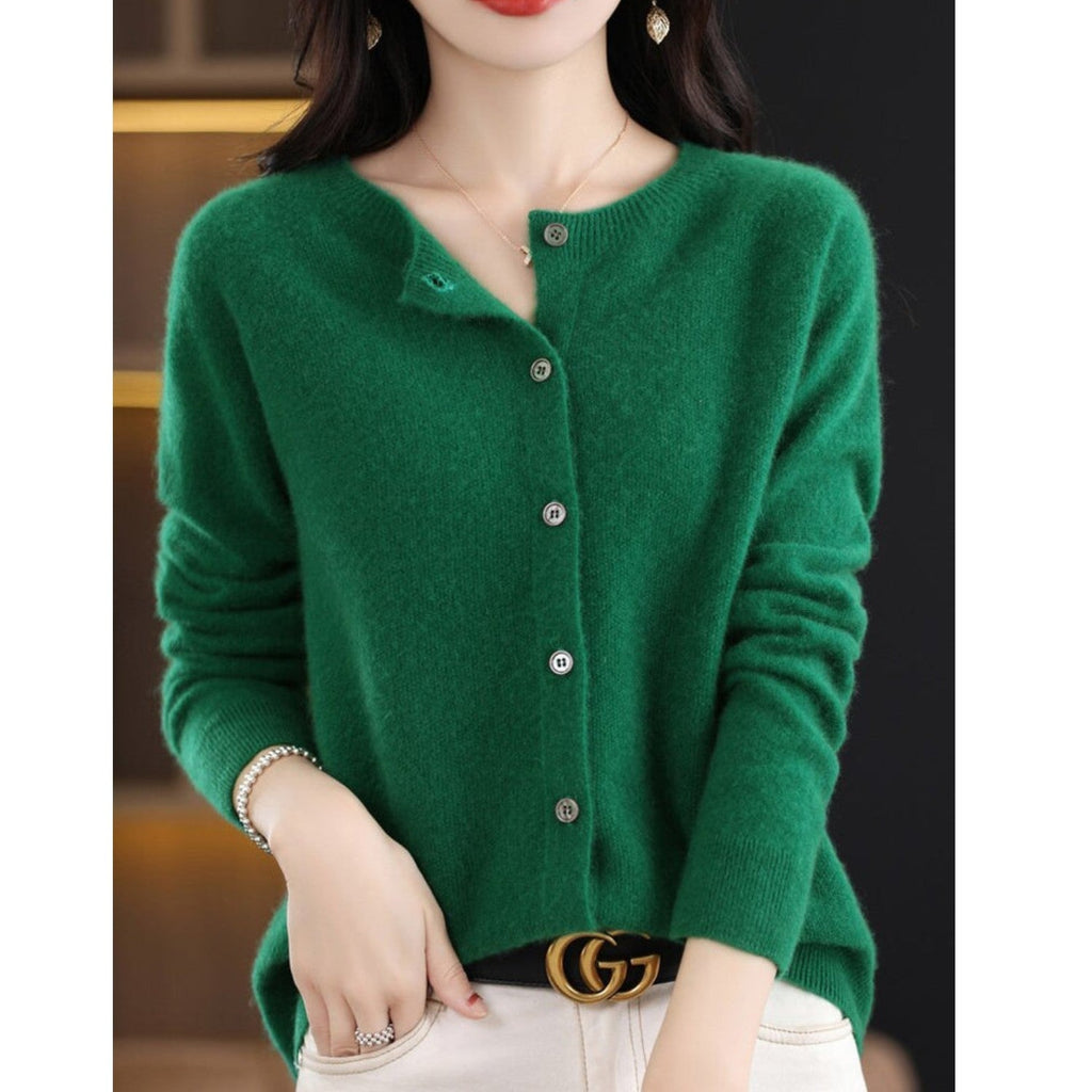 WW | Klassische Rundhals Strickjacke Für Damen