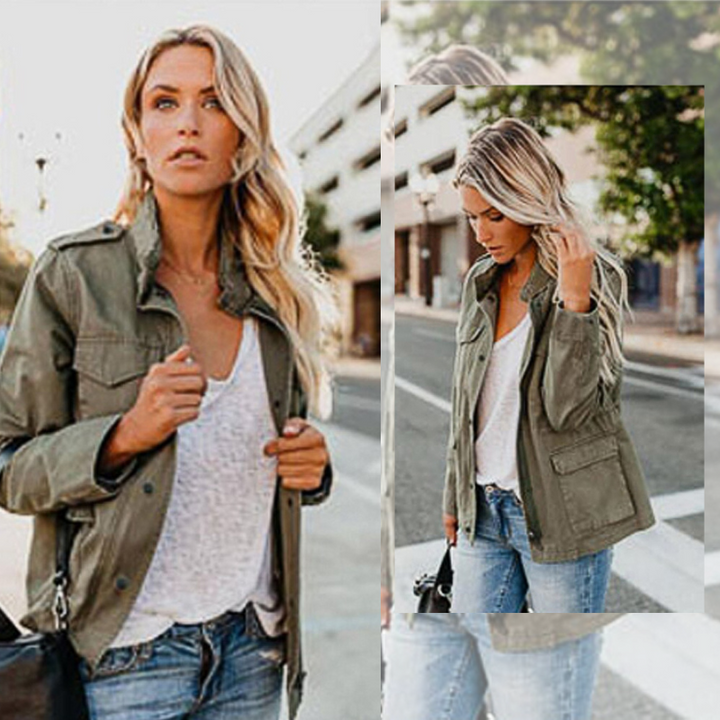 W&W Mode | Jacke Taschen Reißverschluss Kurzjacke Damenjacke