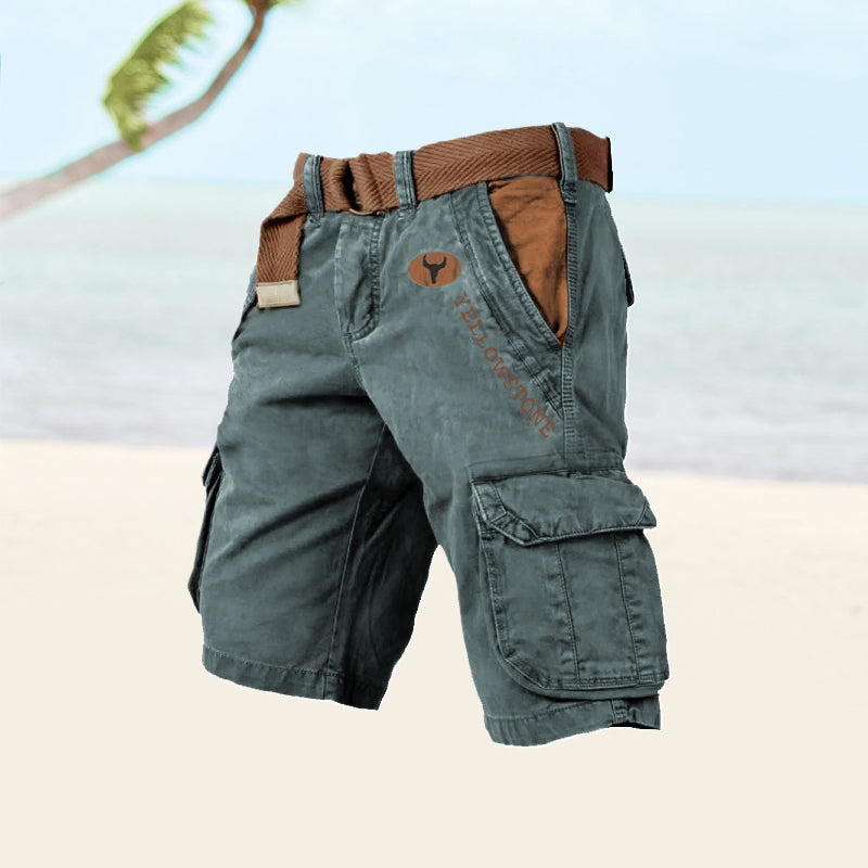 WW | Kurze Hose Taschen Gürtel Lange Kurze Hose Herren Kurze Hose