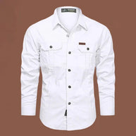 WW | Hemd Lange Ärmel Umschlagkragen Button up Hemd Herren Hemd