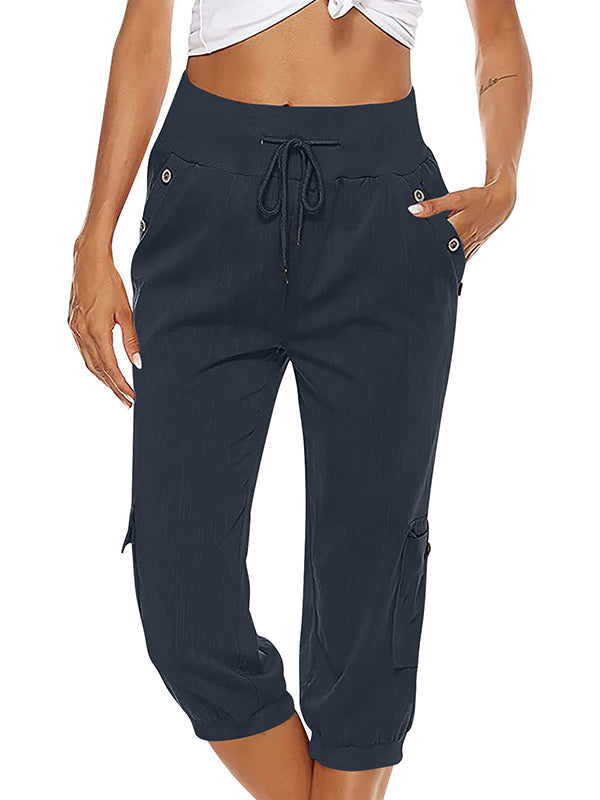 WW | Elastischer Taillenbund Caprihose Damenbekleidung