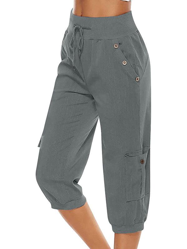 WW | Elastischer Taillenbund Caprihose Damenbekleidung