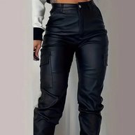 WW | Hochtaillierte Leder Jogginghose für Frauen