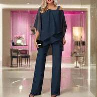 WW | teilige Chiffon-Set - raffinierter Damen-Top und Jumpsuit