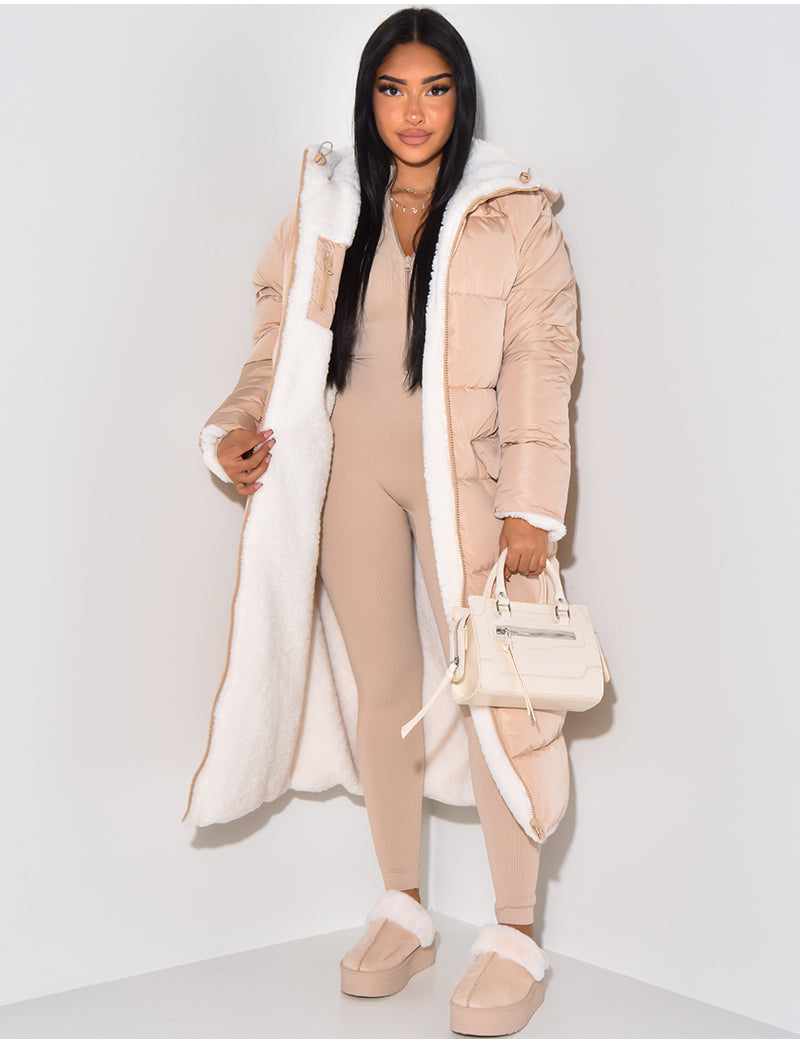 W&W Mode | Warme Gefütterte Winterjacke für Damen - Wendbare Fleecejacke