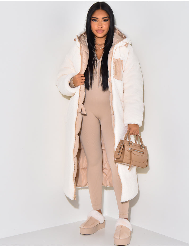 WW | Warme Gefütterte Winterjacke für Damen - Wendbare Fleecejacke