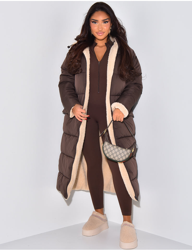 W&W Mode | Warme Gefütterte Winterjacke für Damen - Wendbare Fleecejacke