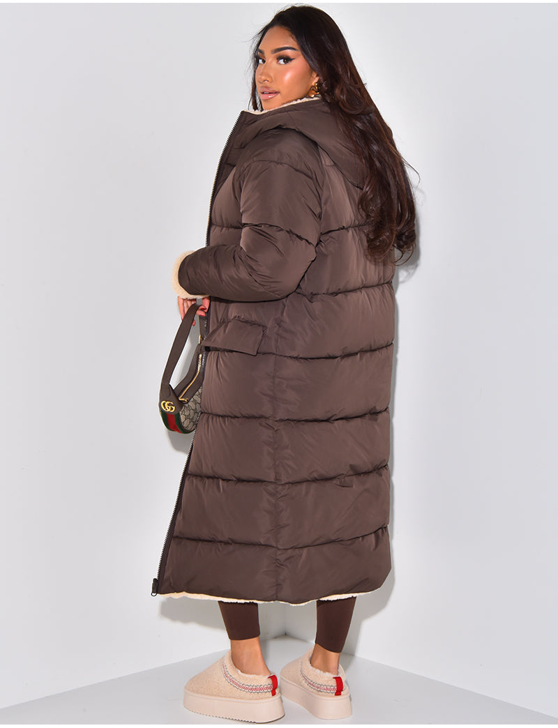 W&W Mode | Warme Gefütterte Winterjacke für Damen - Wendbare Fleecejacke