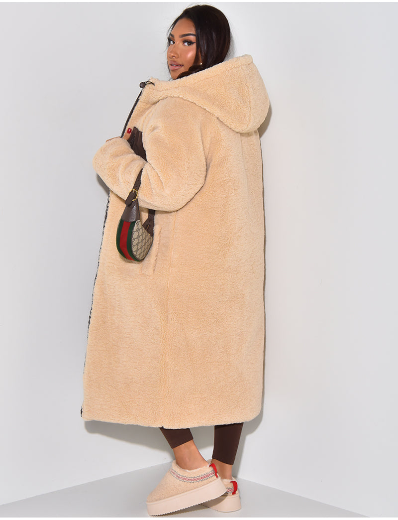 W&W Mode | Warme Gefütterte Winterjacke für Damen - Wendbare Fleecejacke