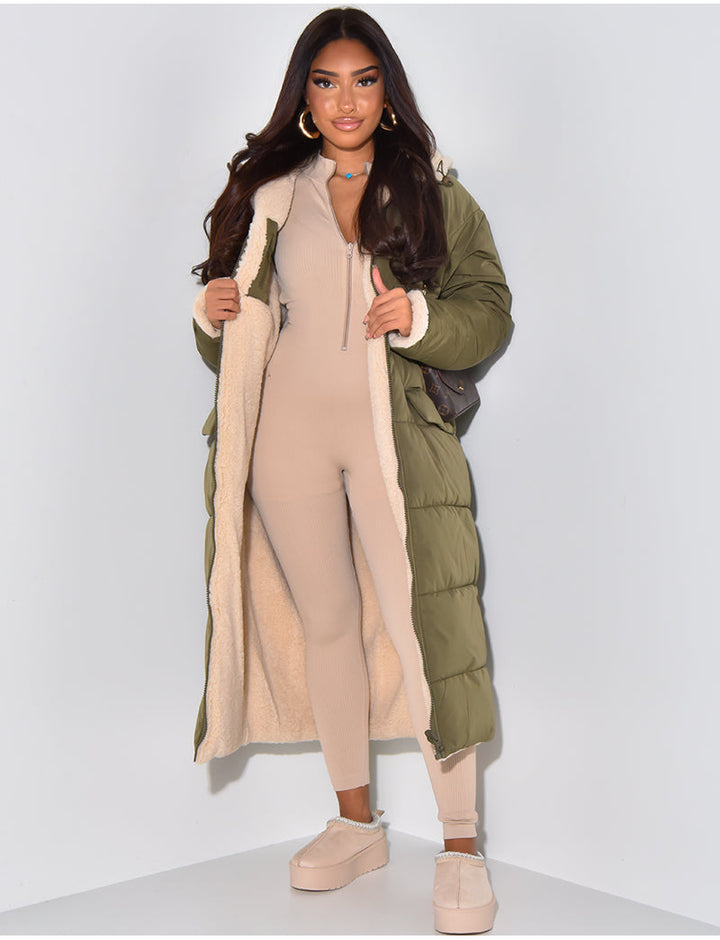 W&W Mode | Warme Gefütterte Winterjacke für Damen - Wendbare Fleecejacke
