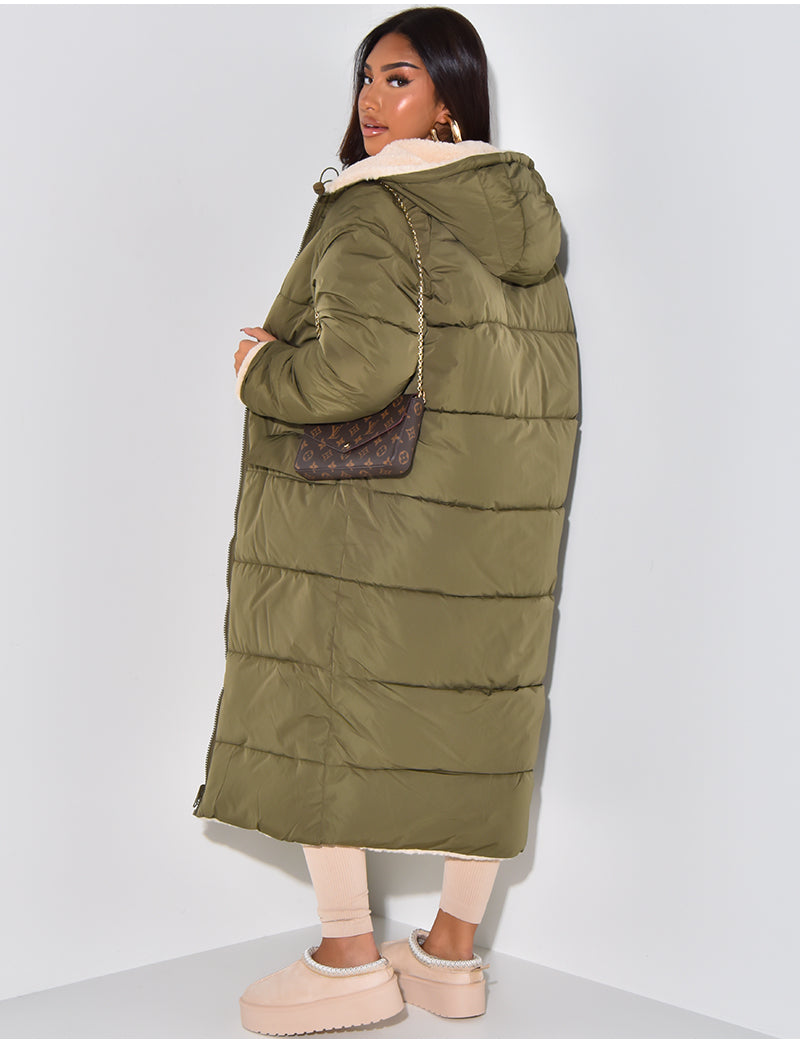 W&W Mode | Warme Gefütterte Winterjacke für Damen - Wendbare Fleecejacke