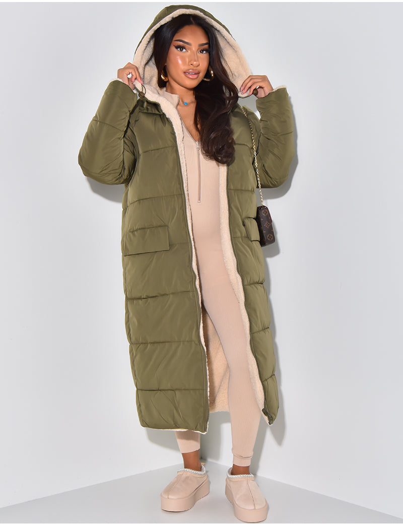 W&W Mode | Warme Gefütterte Winterjacke für Damen - Wendbare Fleecejacke
