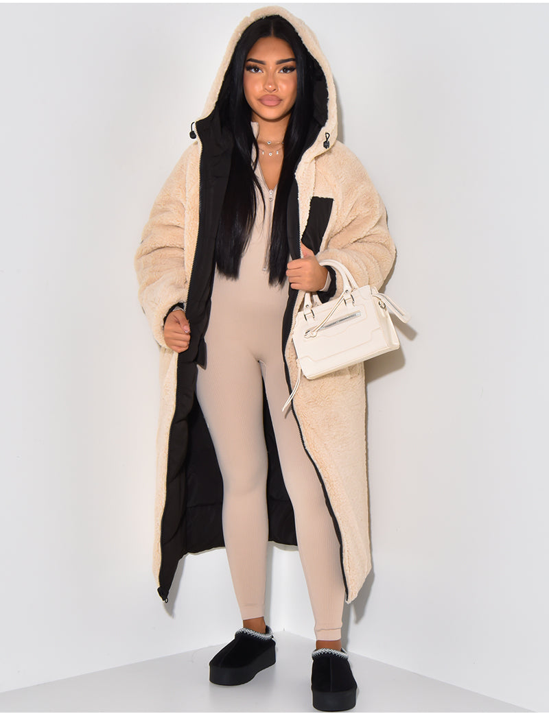 W&W Mode | Warme Gefütterte Winterjacke für Damen - Wendbare Fleecejacke