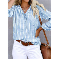 WW | Bluse Elegant Lose Gestreifte Bluse