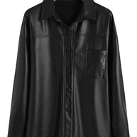 WW - Damen Kunstlederjacke mit langen Ärmeln