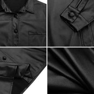 Kunstlederjacke mit langen Ärmeln