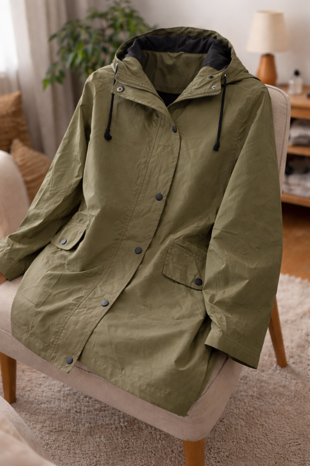 W&W Mode Damen Übergangsjacke mit Kapuze Leicht