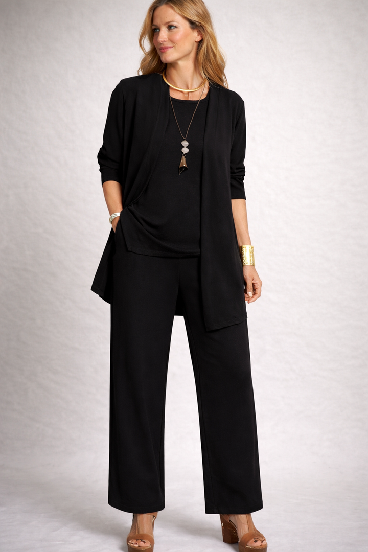 W&W Mode | Damen 3-Teiliges Set mit Cardigan und Weiter Hose