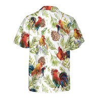 WW | Hähnchen mit Weihnachts Pflanzen Hawaiian Shirt, einzigartiges Weihnachts Hähnchen Shirt, beste Weihnachts Geschenk Idee