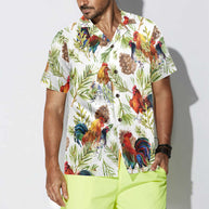 WW | Hähnchen mit Weihnachts Pflanzen Hawaiian Shirt, einzigartiges Weihnachts Hähnchen Shirt, beste Weihnachts Geschenk Idee
