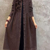 WW | Zeitlose Lange Cord-Jacke für Damen