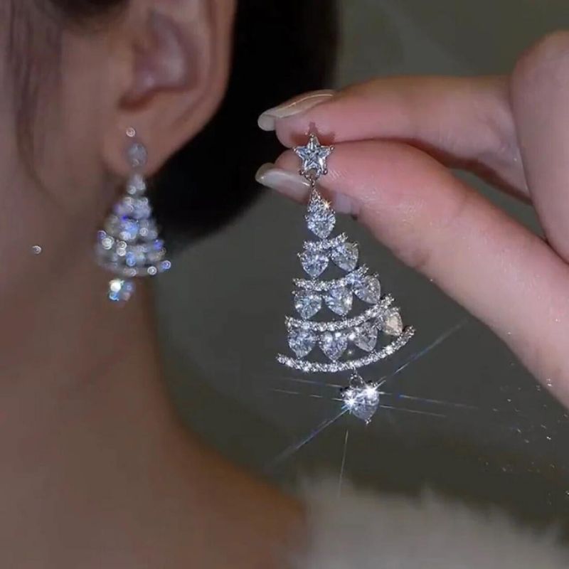 W&W Mode | Weihnachtsfunkeln Silber Ohrringe