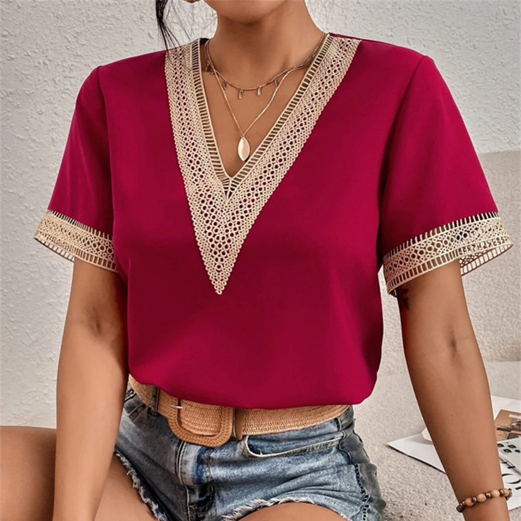WW | Elegante Bluse für Damen Zweifarbig & Stilvoll