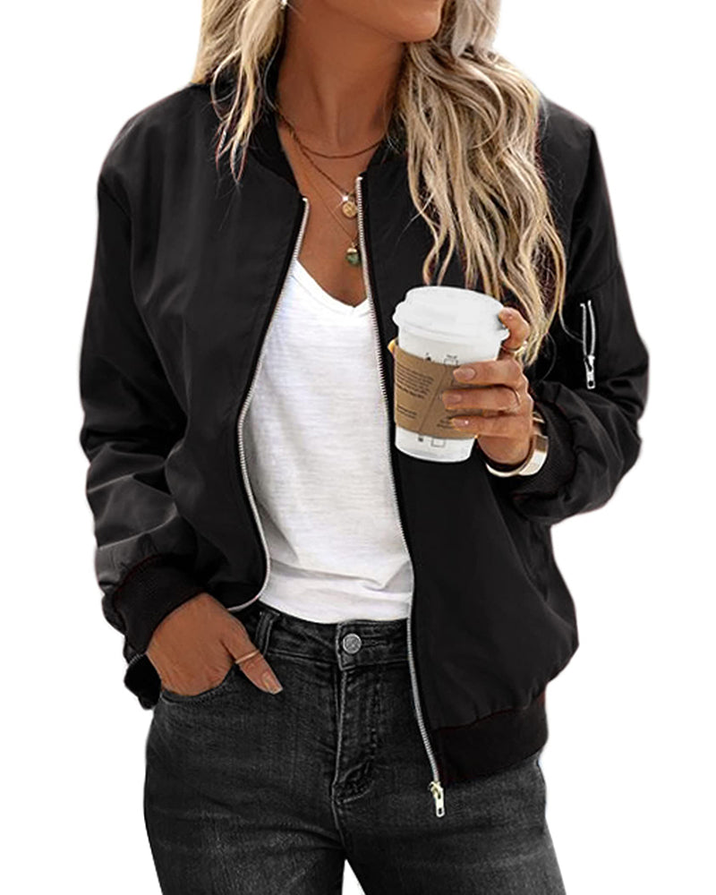 WW | Stylische Klassische Bomberjacke mit Taschen