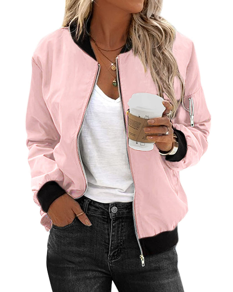 WW | Stylische Klassische Bomberjacke mit Taschen