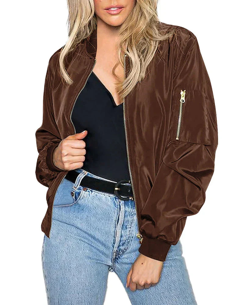 W&W Mode | Stilvolle Klassische Bomberjacke Mit Taschen