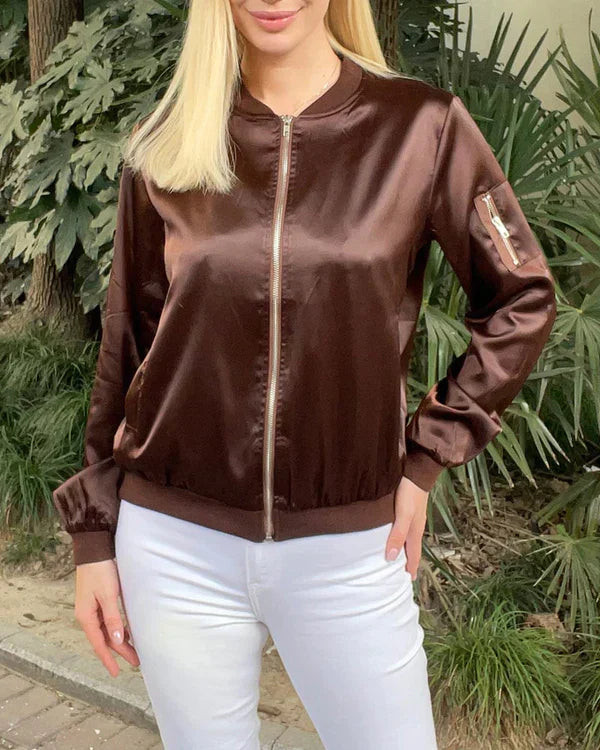 W&W Mode - Stilvolle Klassische Bomberjacke Mit Taschen - Perfekt Für Jede Gelegenheit