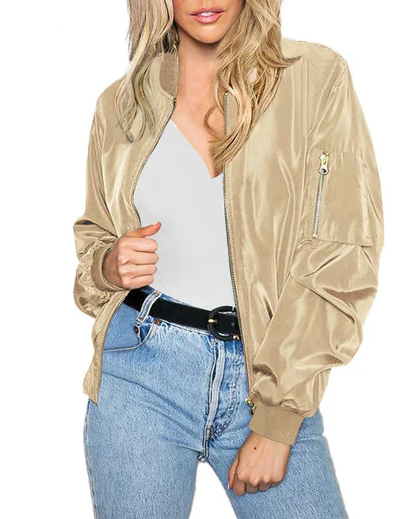 W&W Mode - Stilvolle Klassische Bomberjacke Mit Taschen - Perfekt Für Jede Gelegenheit