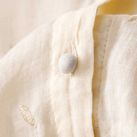 WW | Bestickte Baumwoll Leinen Bluse