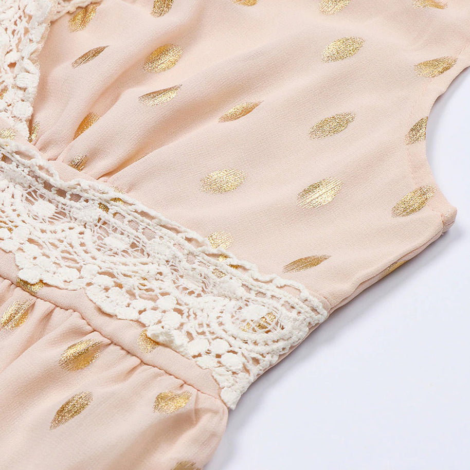WW - Besticktes ärmelloses langes Kleid