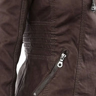 WW | Elegantes Motorradjacke Mit Kapuze Aus Hochwertigem Leder