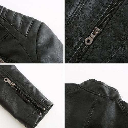 WW | Lederjacke für Damen - Modische Jacke mit Reißverschluss