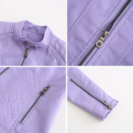 WW | Lederjacke für Damen - Modische Jacke mit Reißverschluss