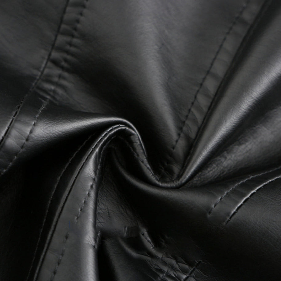 WW | Elegante Lederjacke mit Rundkragen und Knopfverschluss für Damen