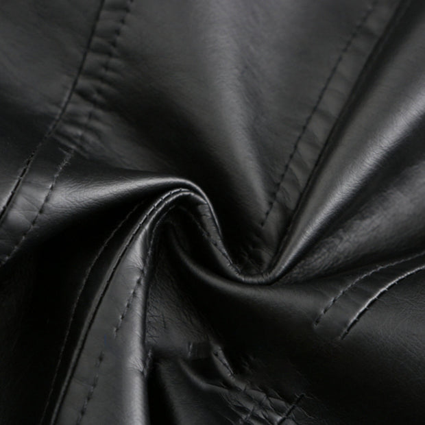 WW | Elegante Lederjacke mit Rundkragen und Knopfverschluss für Damen