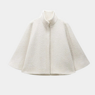WW | High Neck Cape Mantel Elegante a Linien Swing Jacke