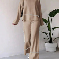 WW | Ord Set Zweiteiler aus Oversize Damenpullover und Hose mit weitem Bein