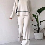 WW | Ord Set Zweiteiler aus Oversize Damenpullover und Hose mit weitem Bein
